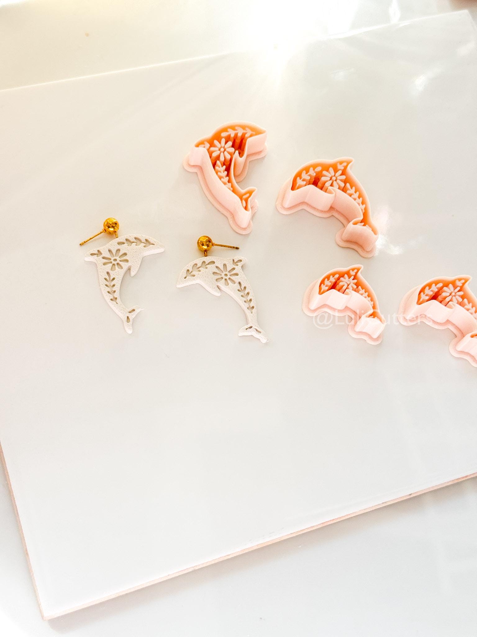 Tiley Dolphin Polymer Clay Cutter | Floral Earring Jewelry Making Tool