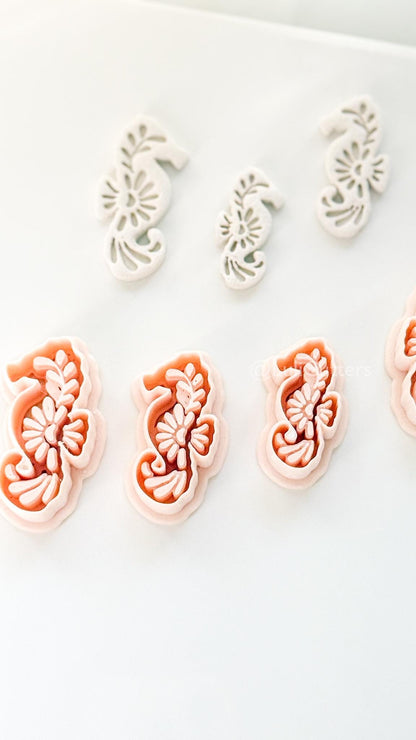 Mavi Seahorse Cutter | Floral Polymer Clay Cutter for Earring Making