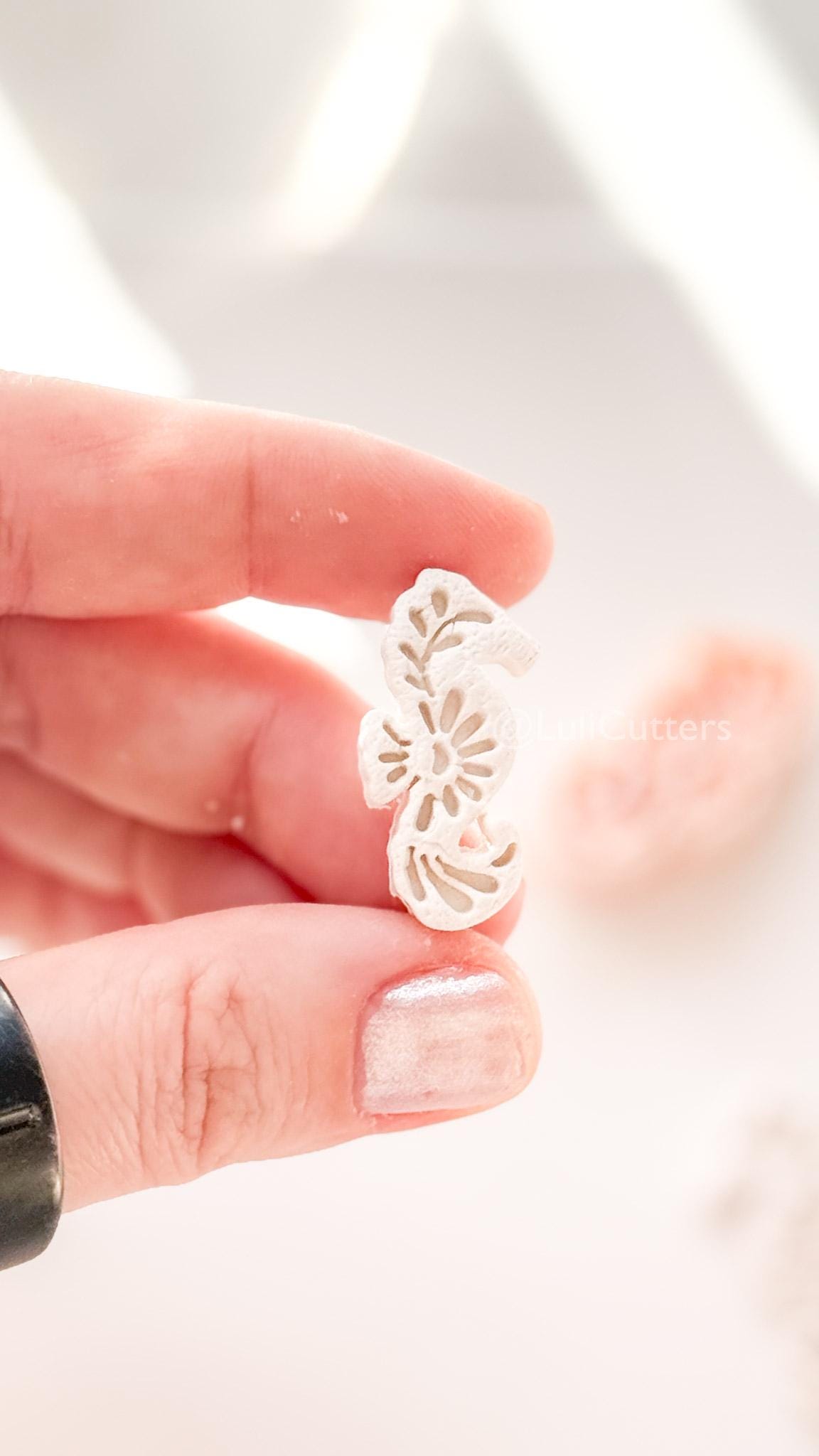 Mavi Seahorse Cutter | Floral Polymer Clay Cutter for Earring Making