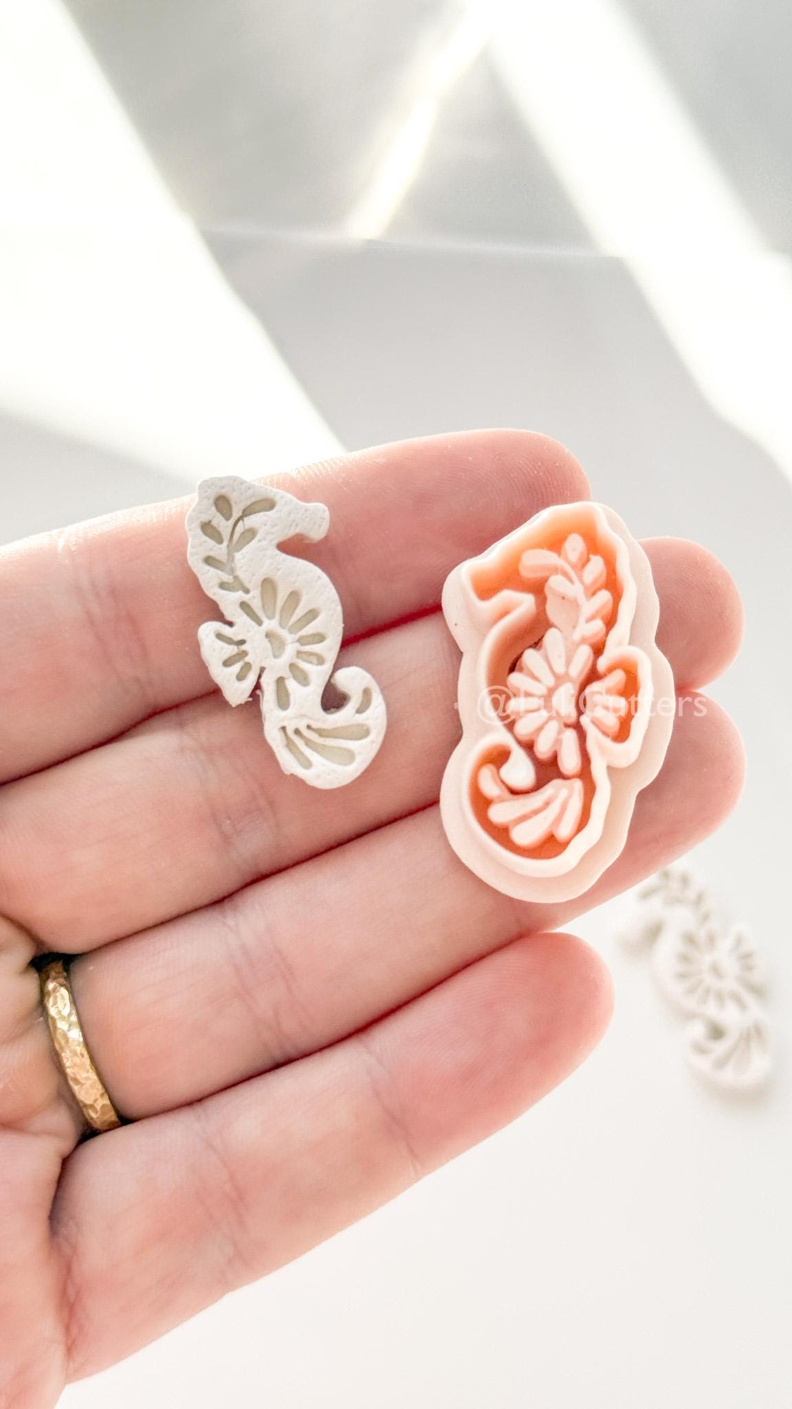 Mavi Seahorse Cutter | Floral Polymer Clay Cutter for Earring Making