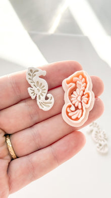 Mavi Seahorse Cutter | Floral Polymer Clay Cutter for Earring Making