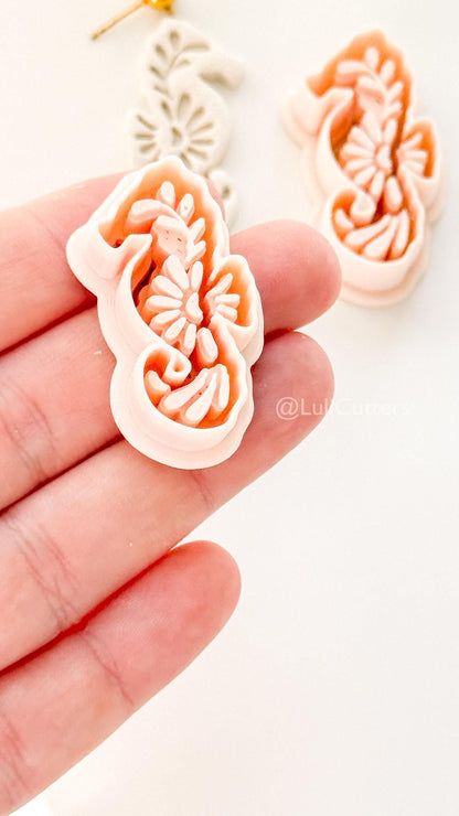 Mavi Seahorse Cutter | Floral Polymer Clay Cutter for Earring Making