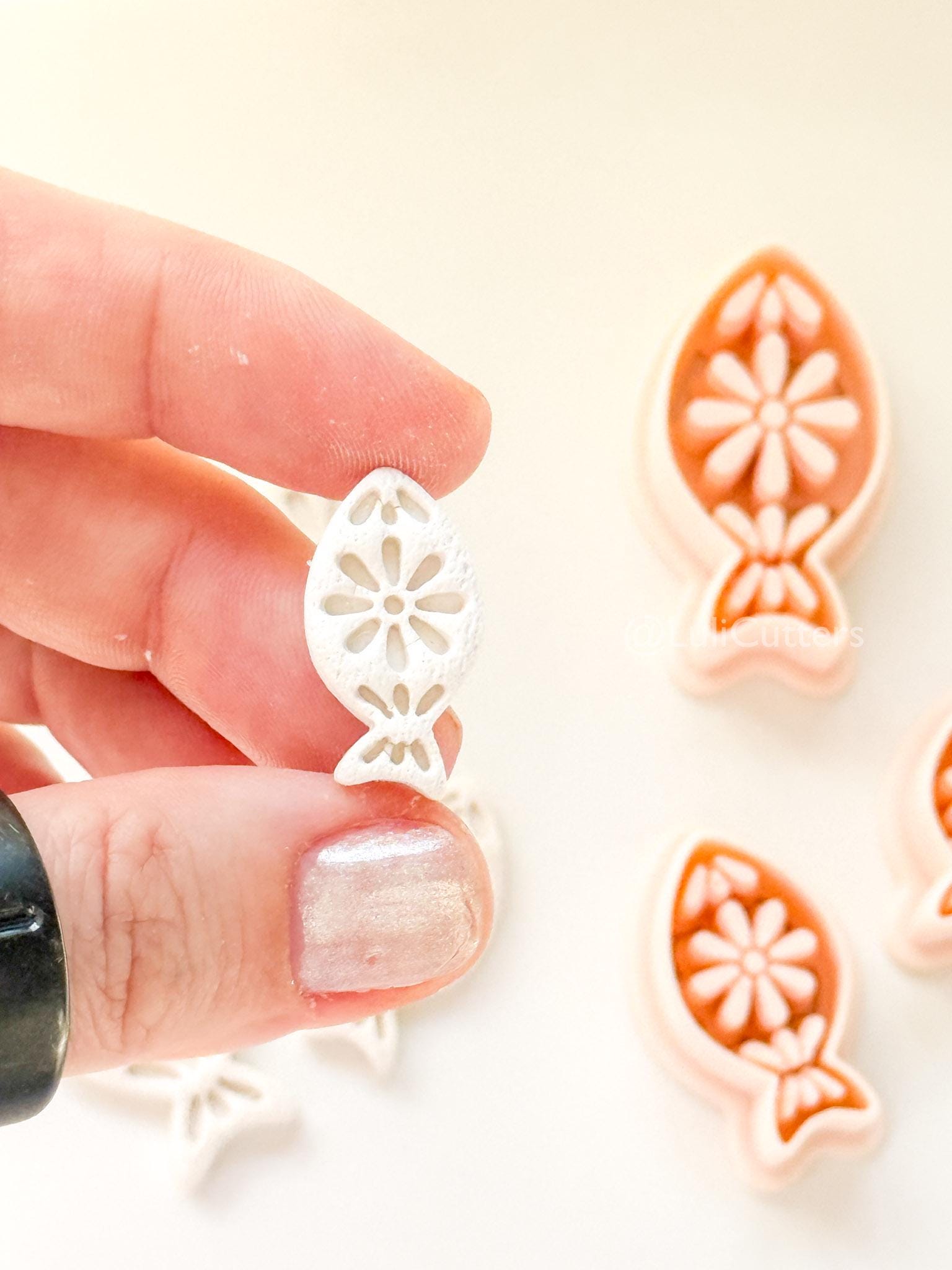 Azura Petal Fish Polymer Clay Cutter: Daisy & Petal Shapes