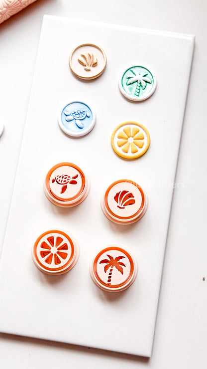 Impress Summer Clay Cutters | Lemon, Palm, Turtle, Sea Shell