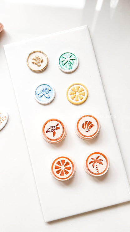 Impress Summer Clay Cutters | Lemon, Palm, Turtle, Sea Shell