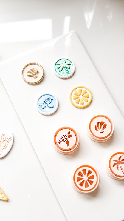 Impress Summer Clay Cutters | Lemon, Palm, Turtle, Sea Shell