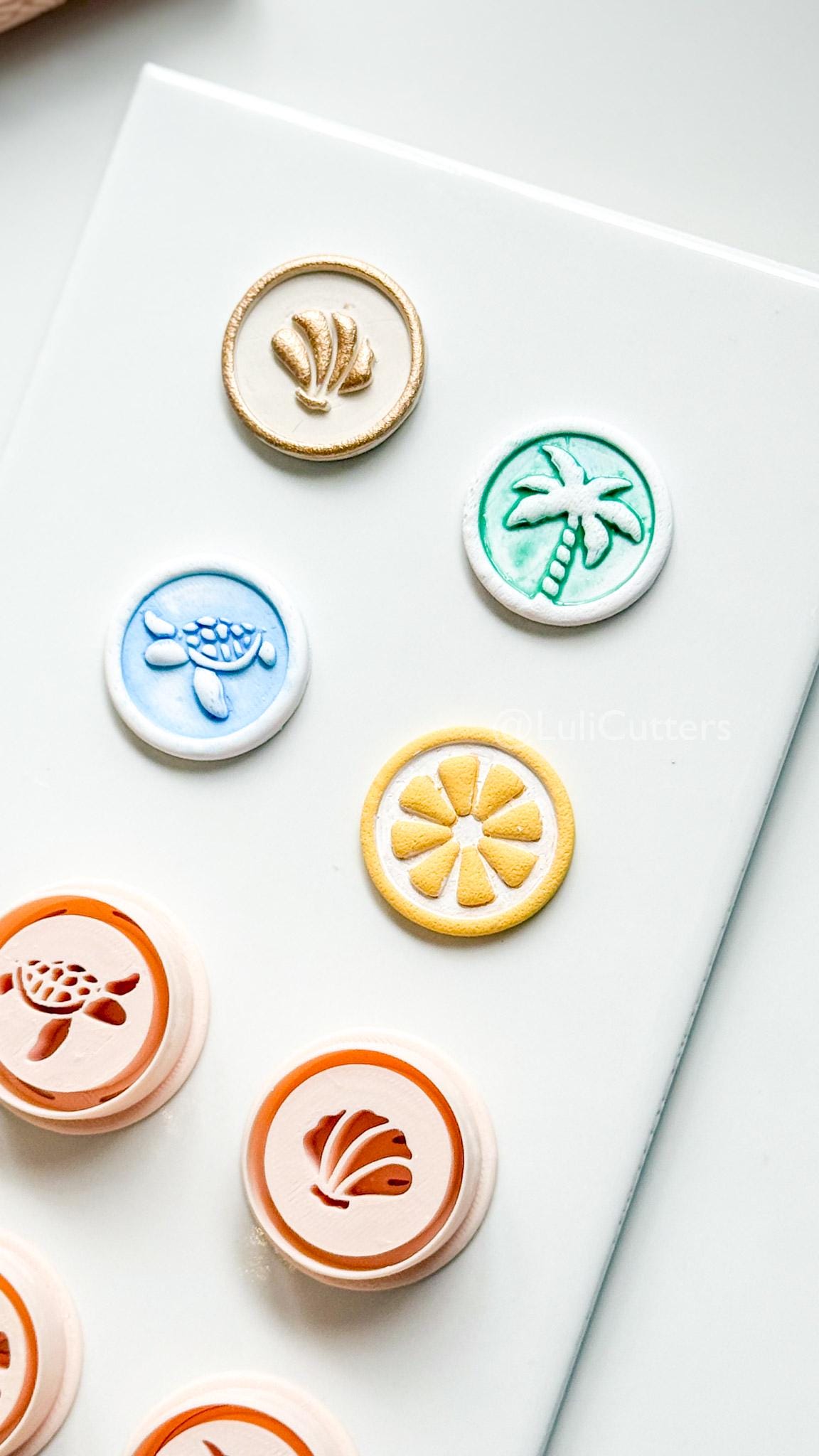 Impress Summer Clay Cutters | Lemon, Palm, Turtle, Sea Shell