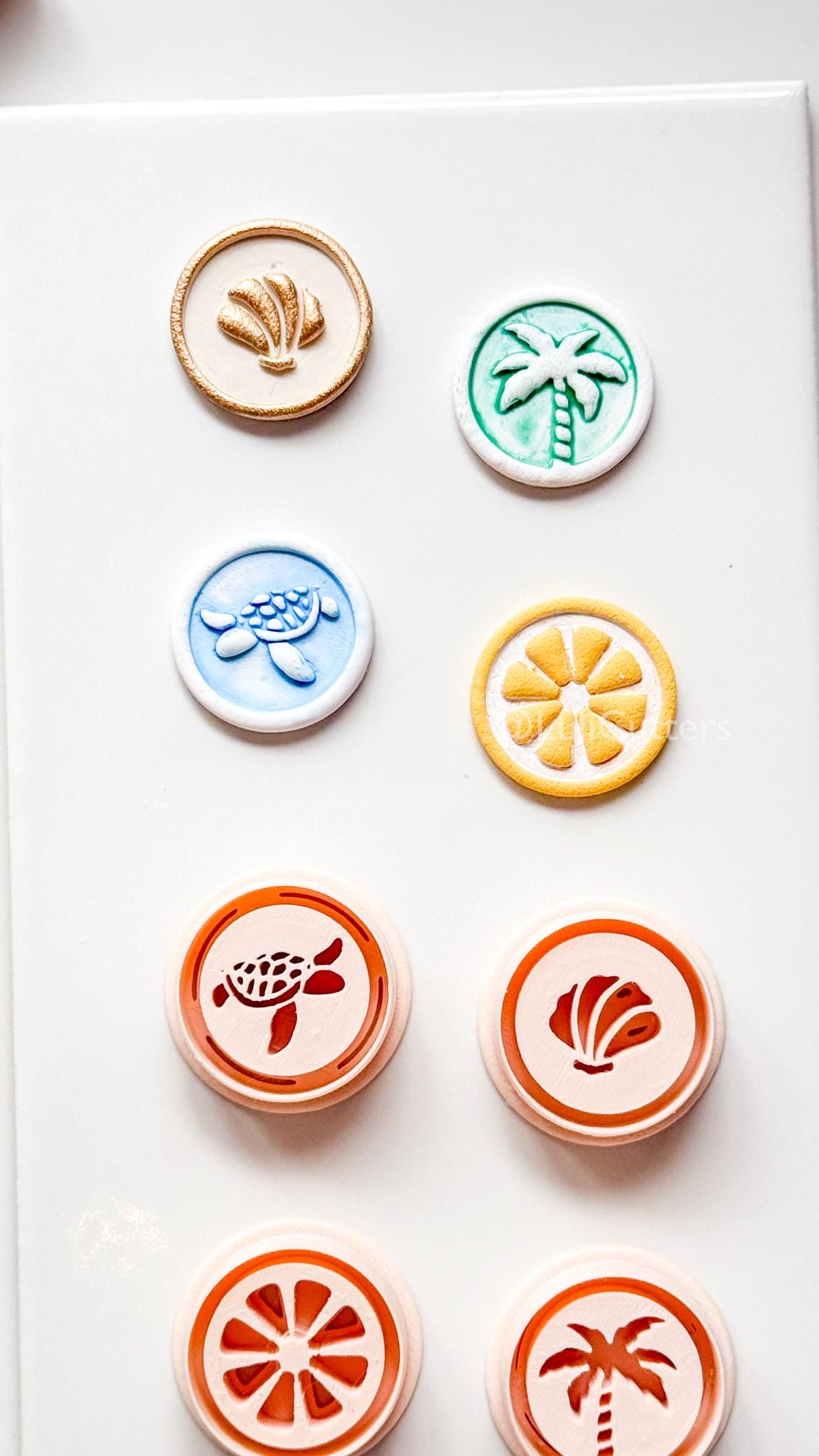 Impress Summer Clay Cutters | Lemon, Palm, Turtle, Sea Shell