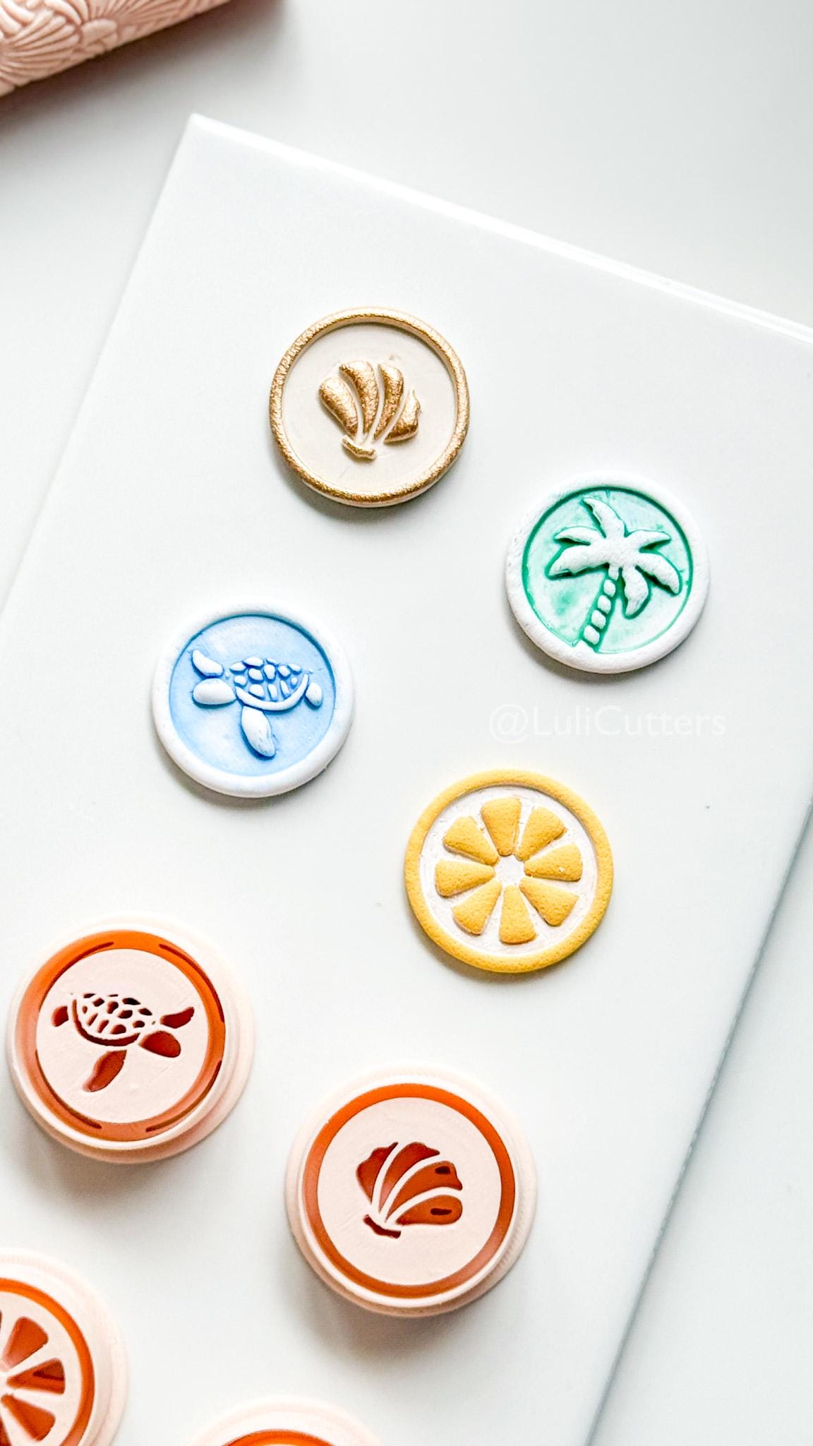 Impress Summer Clay Cutters | Lemon, Palm, Turtle, Sea Shell