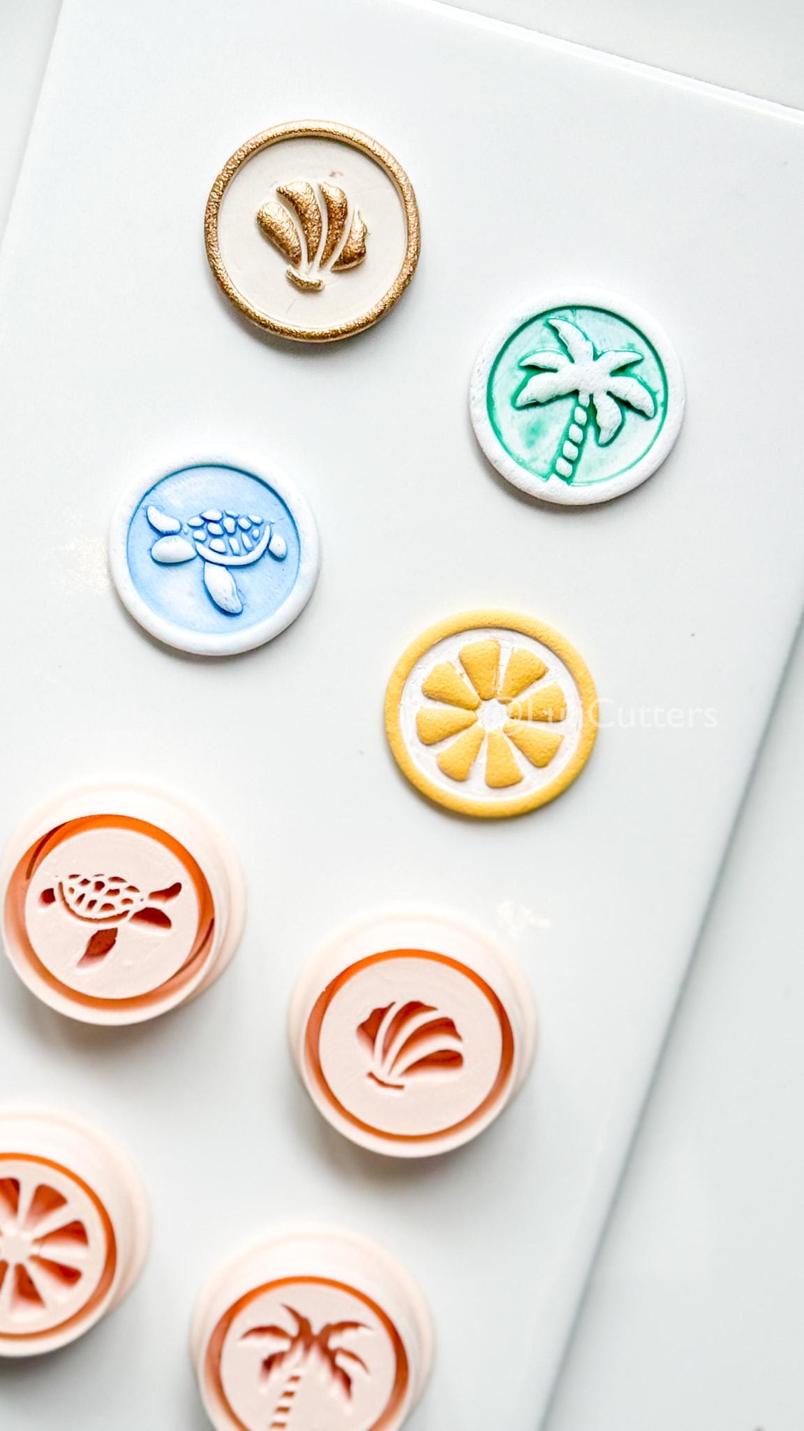 Impress Summer Clay Cutters | Lemon, Palm, Turtle, Sea Shell
