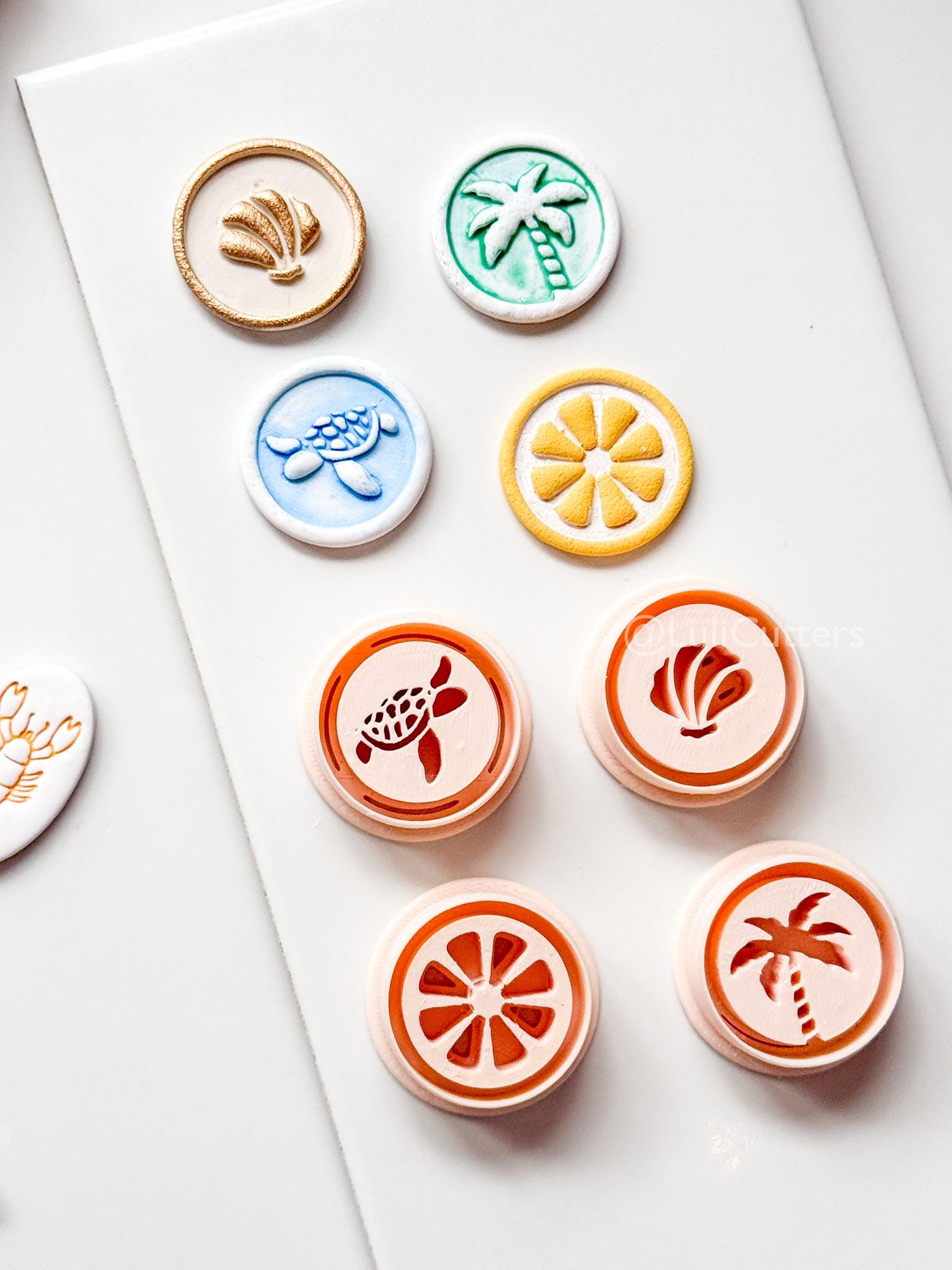 Impress Summer Clay Cutters | Lemon, Palm, Turtle, Sea Shell