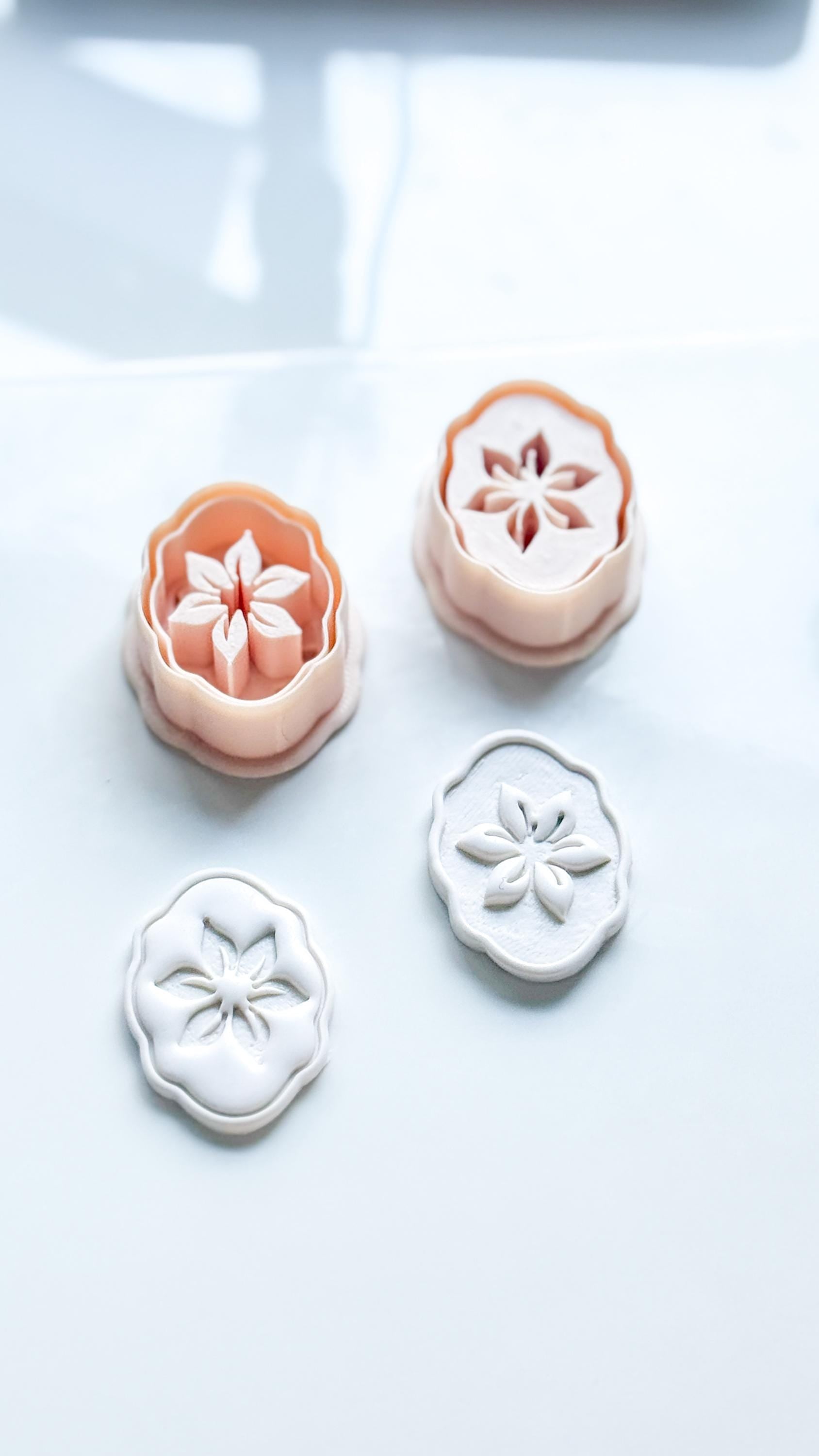 Mimi Pétale Cutters | Floral Deboss & Emboss Earring Shapes for Polymer Clay