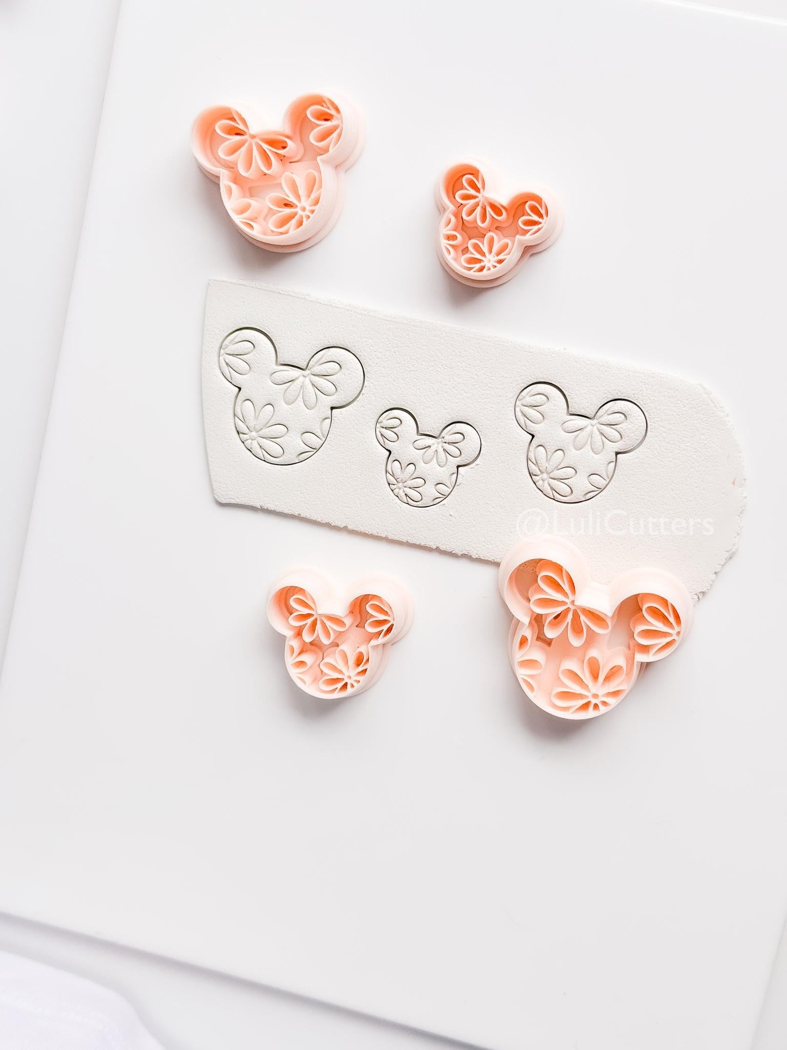 Floral Mouse Head Cutter | Earring Shape Jewelry Tool for Polymer Clay