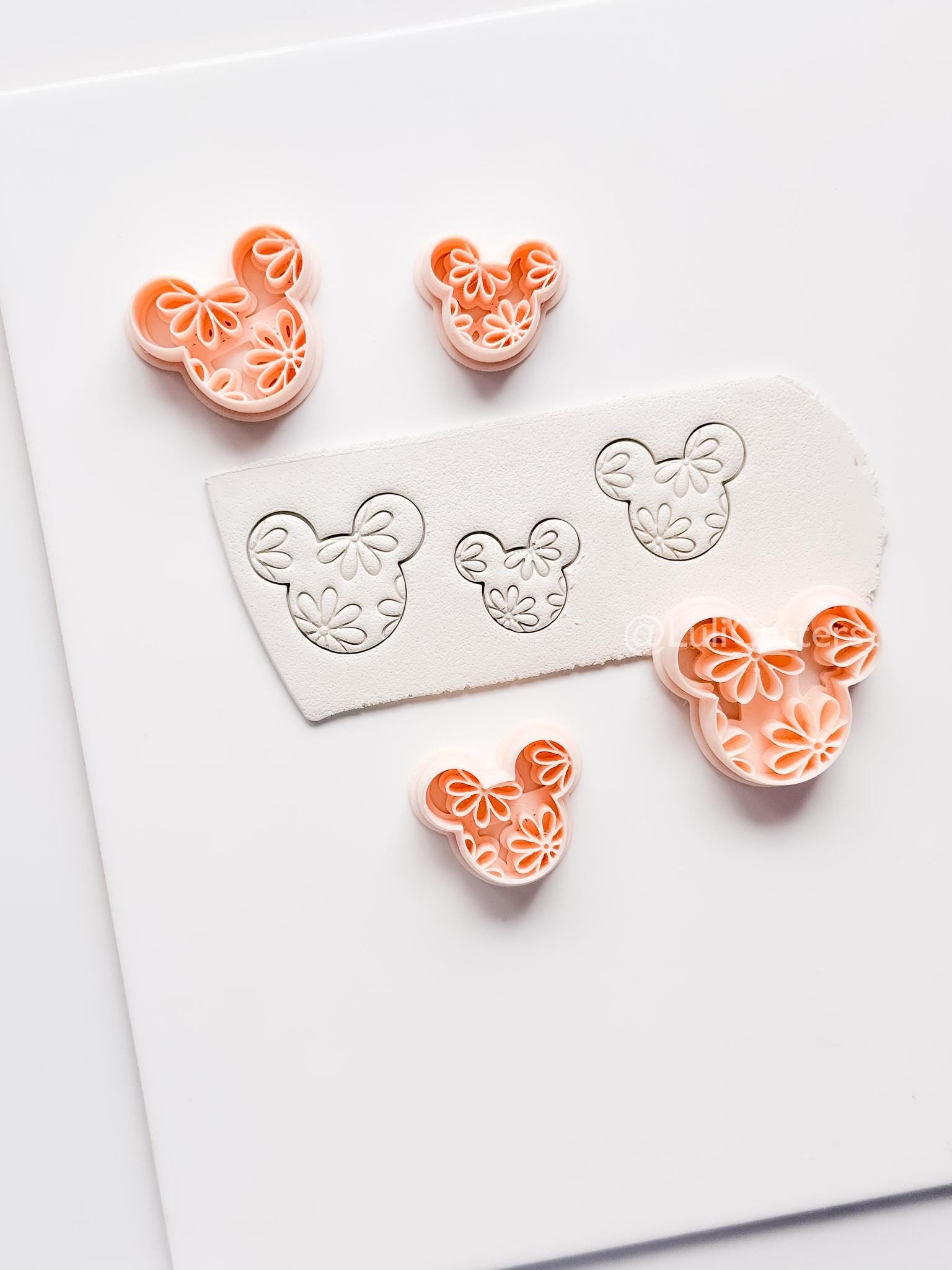 Floral Mouse Head Cutter | Earring Shape Jewelry Tool for Polymer Clay