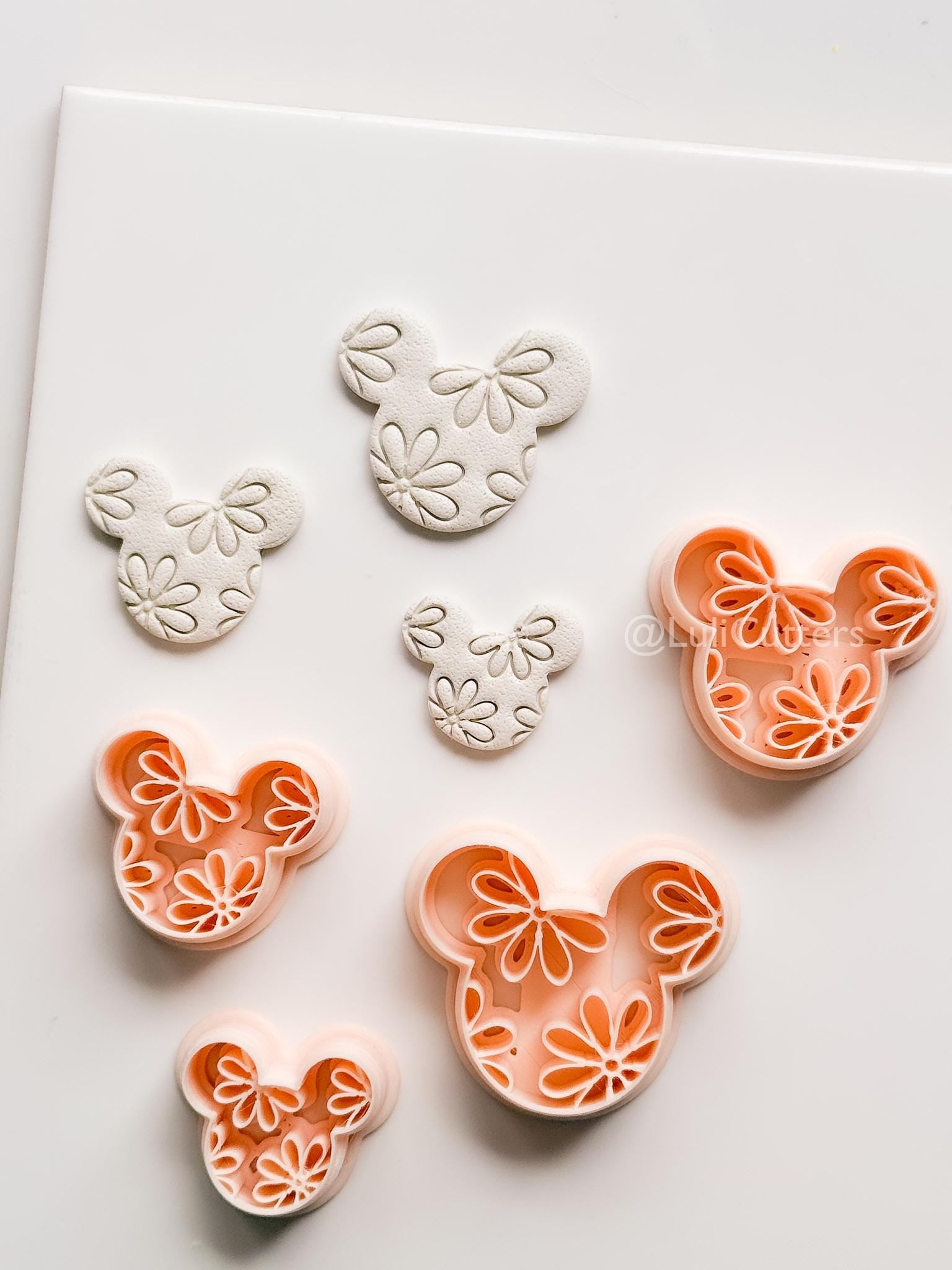 Floral Mouse Head Cutter | Earring Shape Jewelry Tool for Polymer Clay