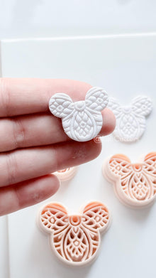 Ornamental Mouse Head Cutter | Mandala Earring Tool for Polymer Clay