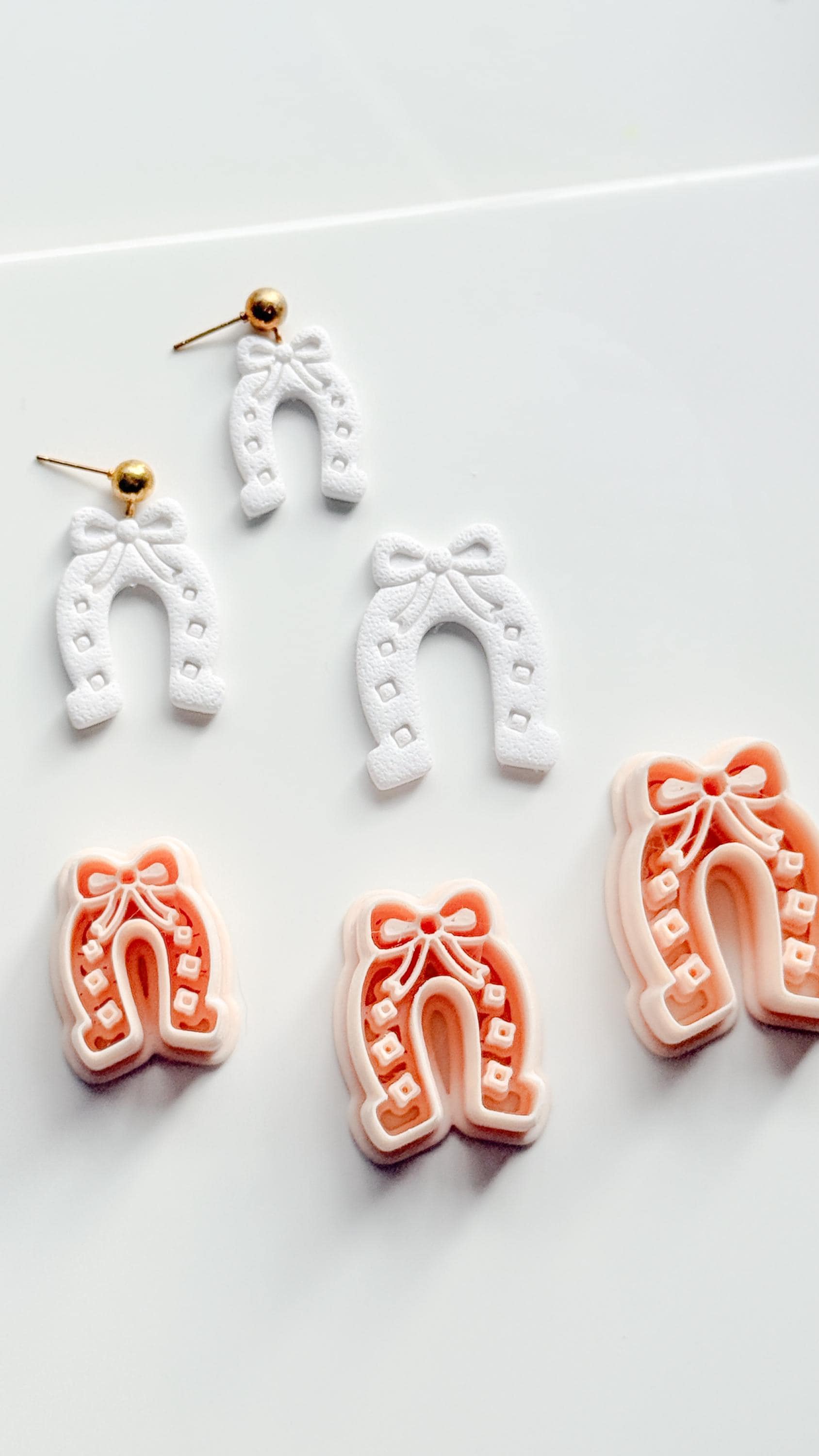 Lucky Bow Horseshoe Cutter | Western Arch Earring Shape for Polymer Clay