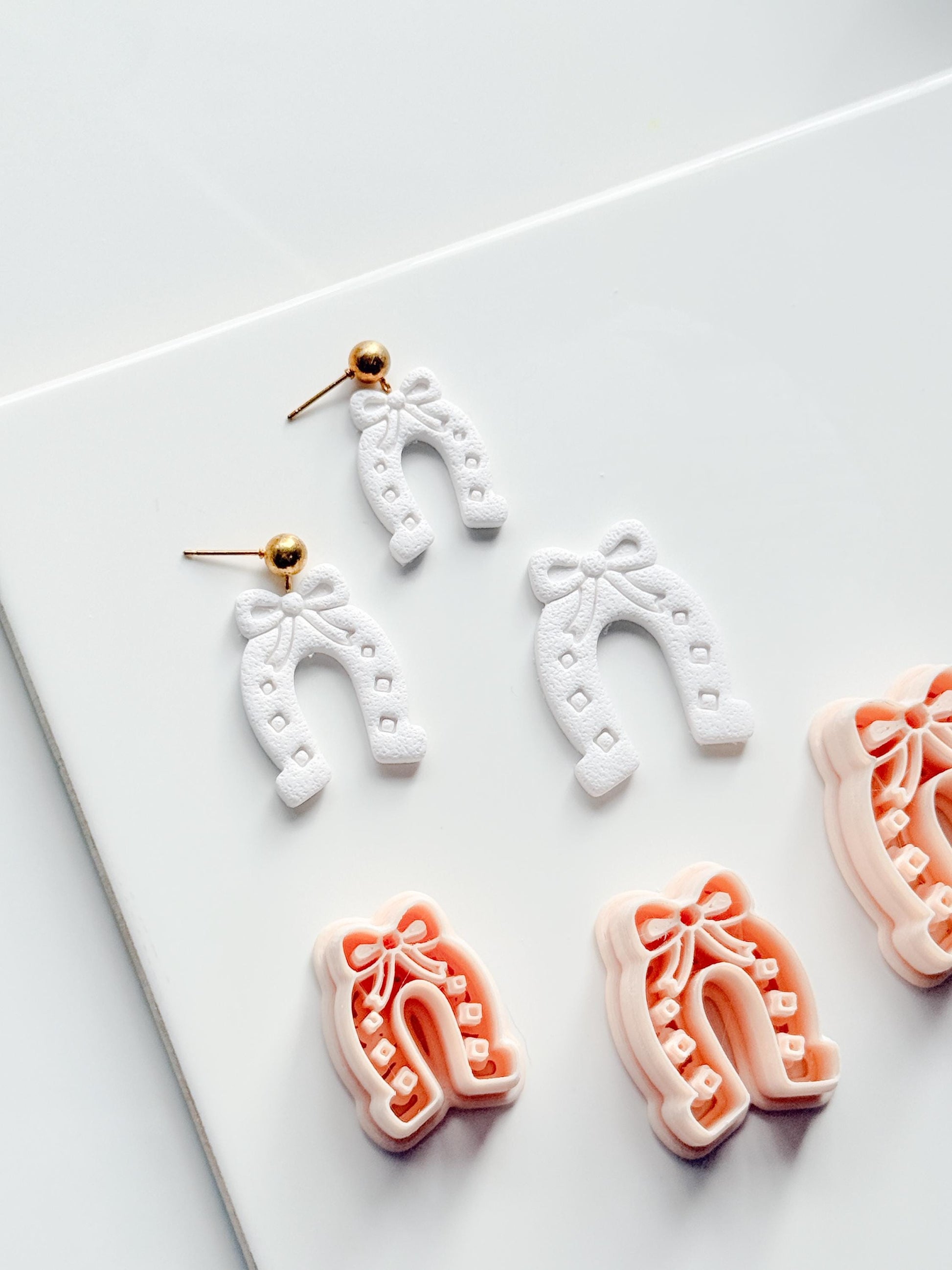 Lucky Bow Horseshoe Cutter | Western Arch Earring Shape for Polymer Clay