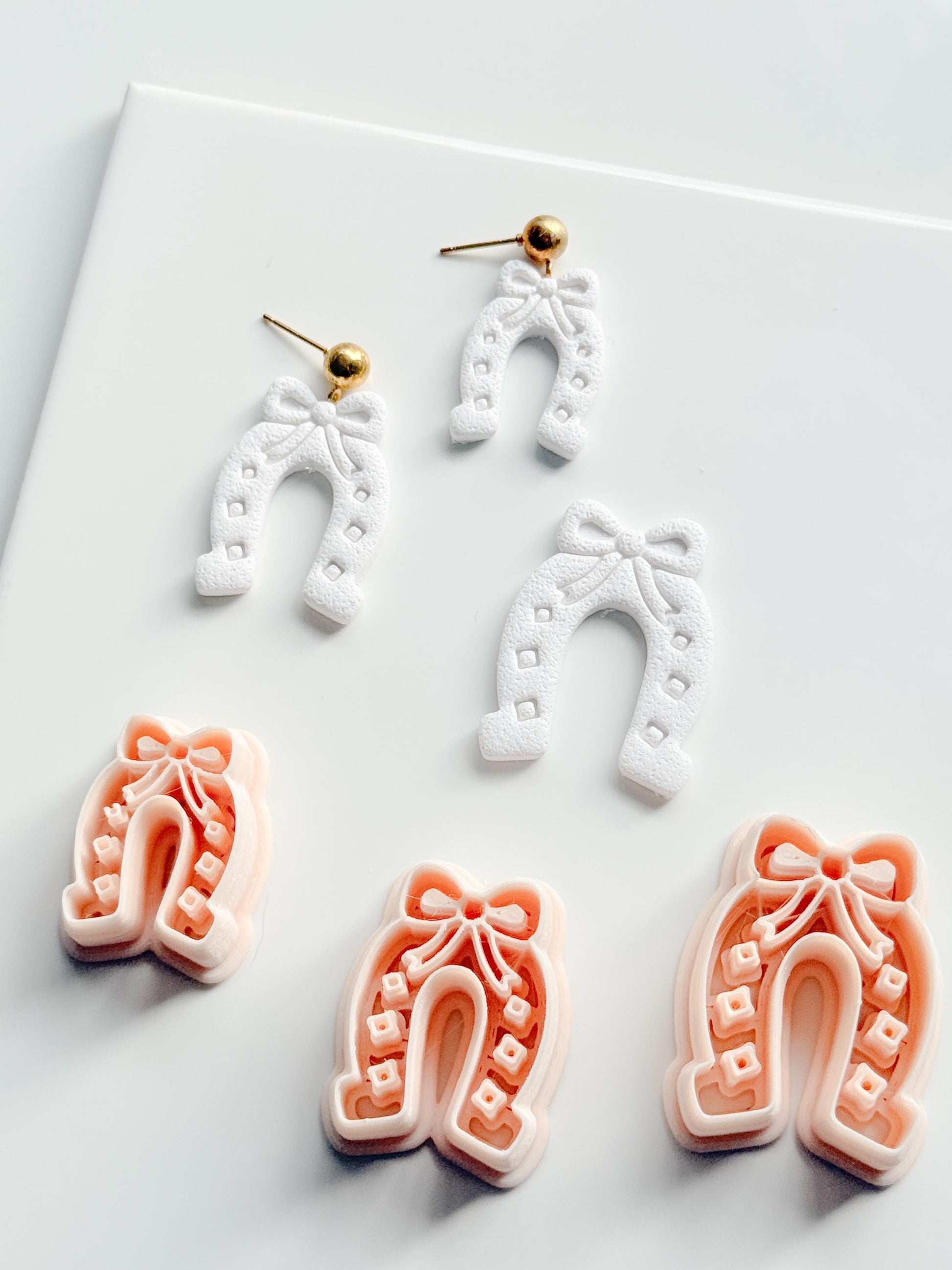 Lucky Bow Horseshoe Cutter | Western Arch Earring Shape for Polymer Clay