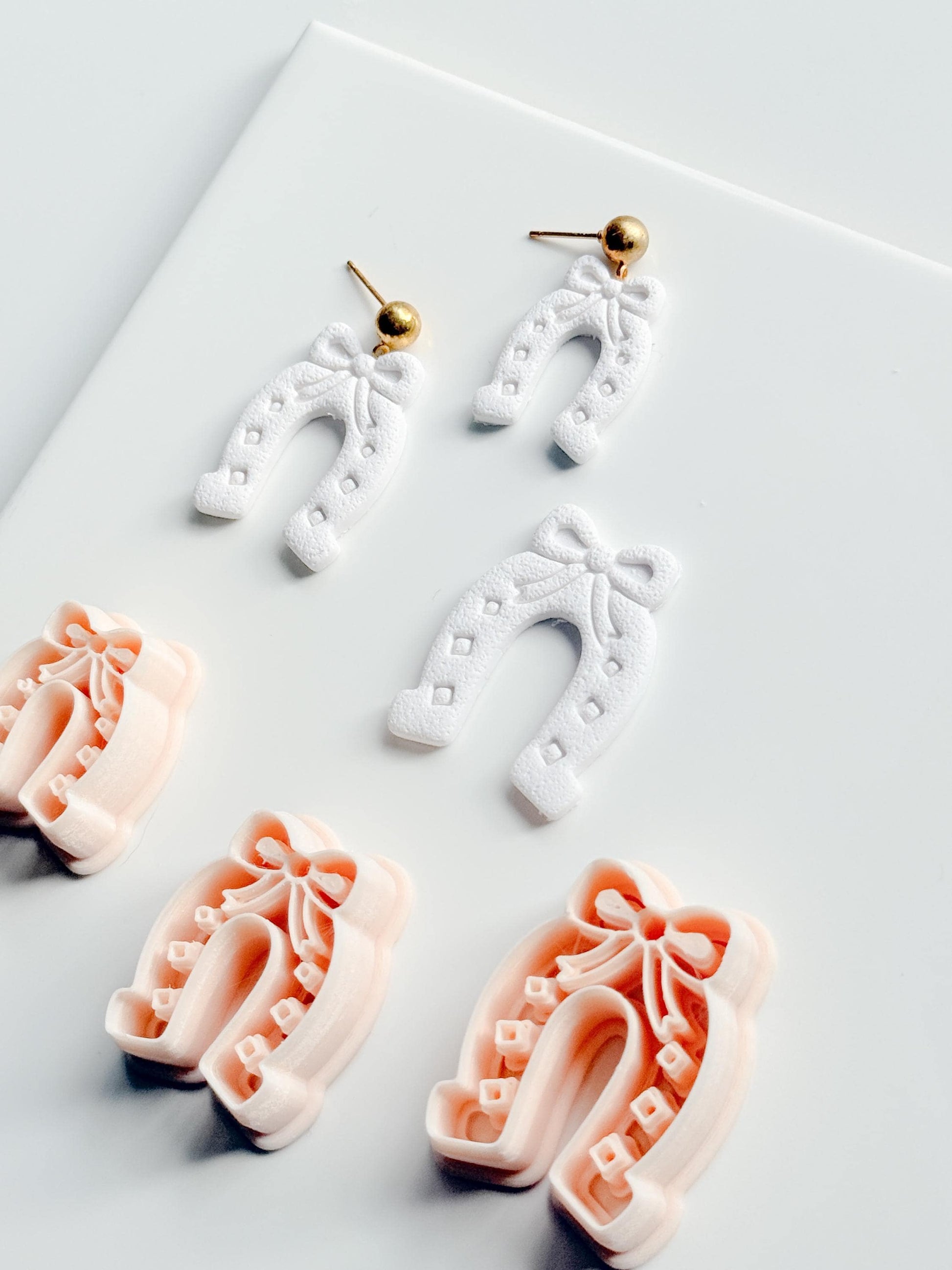 Lucky Bow Horseshoe Cutter | Western Arch Earring Shape for Polymer Clay