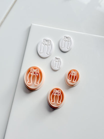 The Coquette Horseshoe Cutter | Bow Oval Earring Shape for Polymer Clay