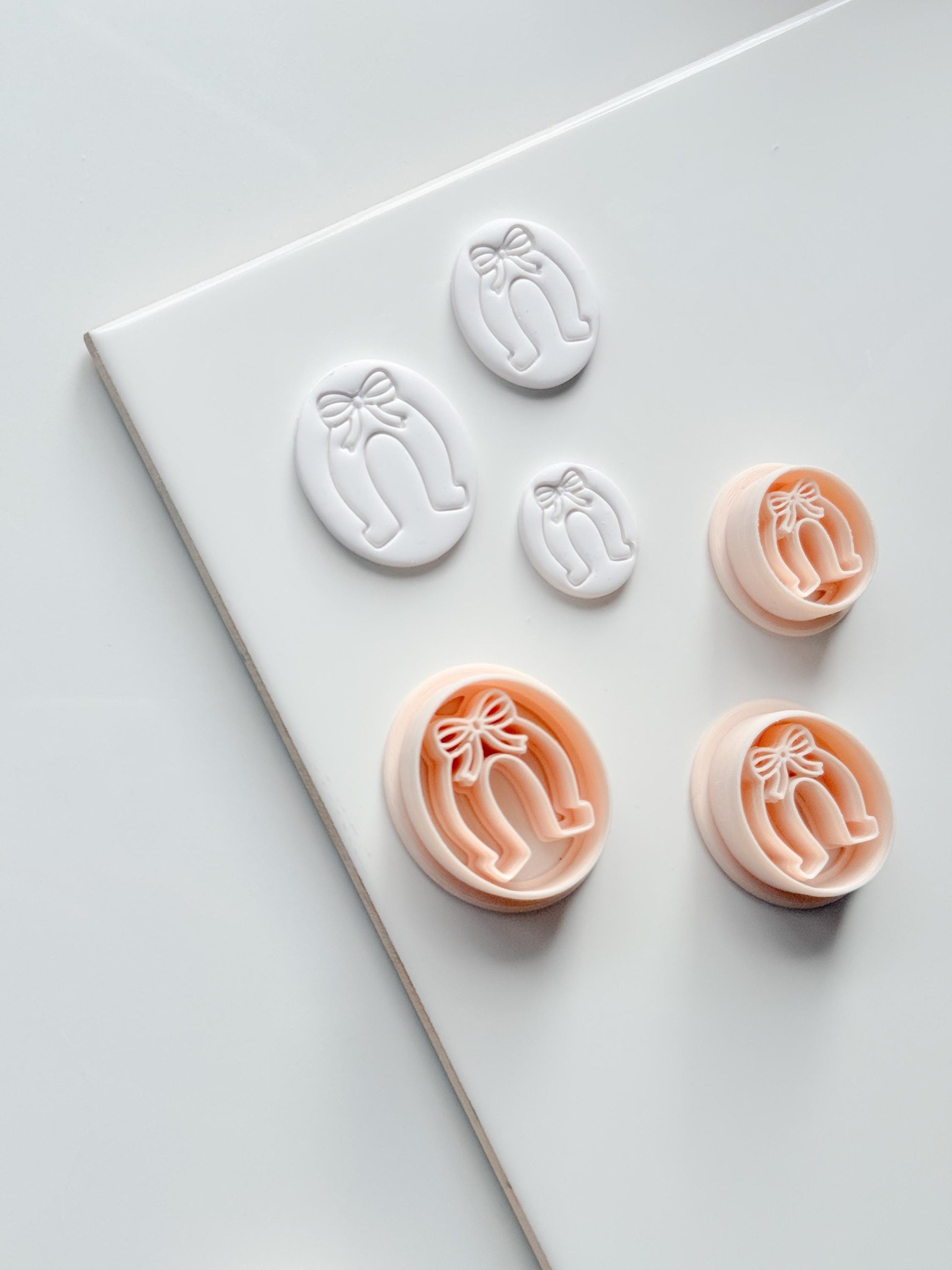 The Coquette Horseshoe Cutter | Bow Oval Earring Shape for Polymer Clay