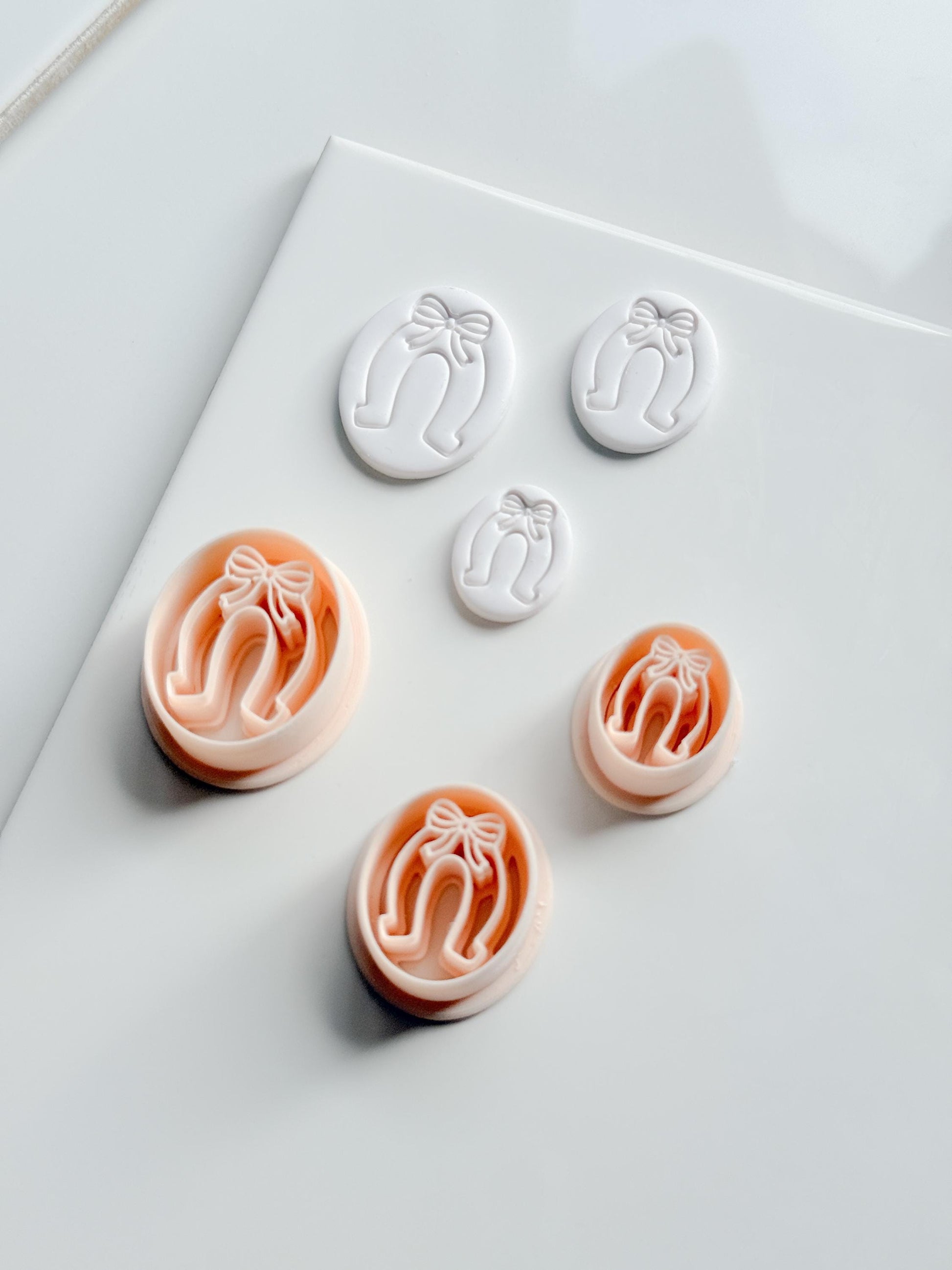 The Coquette Horseshoe Cutter | Bow Oval Earring Shape for Polymer Clay