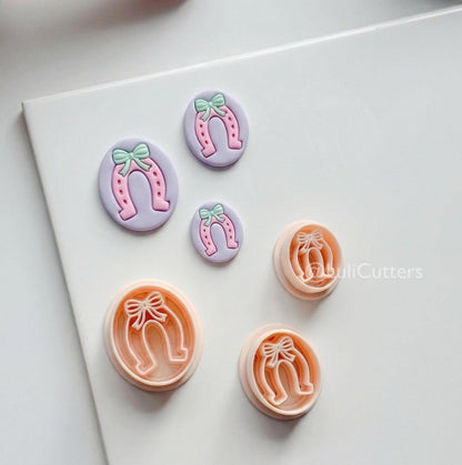 The Coquette Horseshoe Cutter | Bow Oval Earring Shape for Polymer Clay
