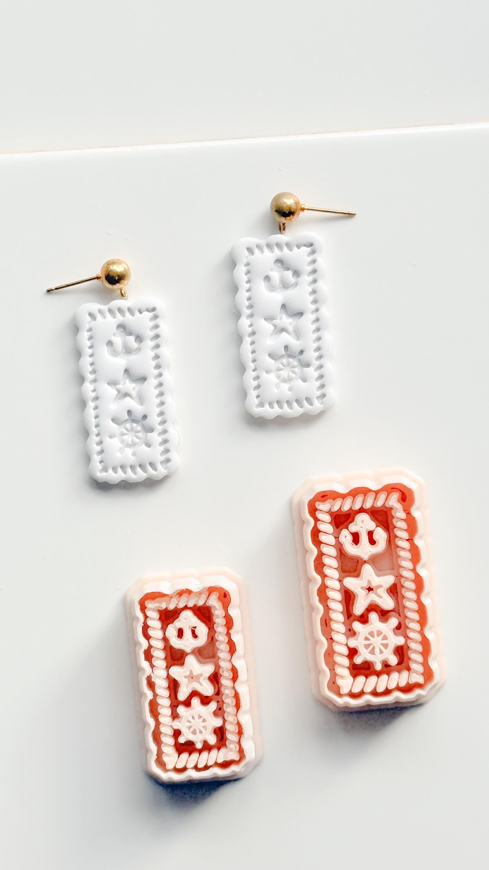 Timbre de Marine Earring Cutter | Nautical Postage Shape for Polymer Clay