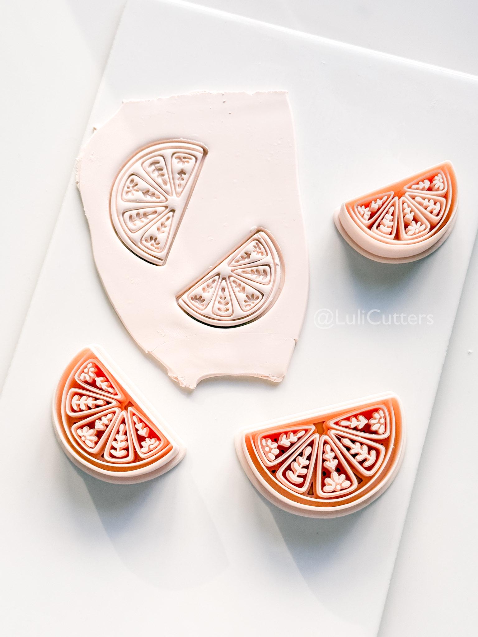 Botanical Citrus Slice Cutter | Fruit Shape Tool for Polymer Clay