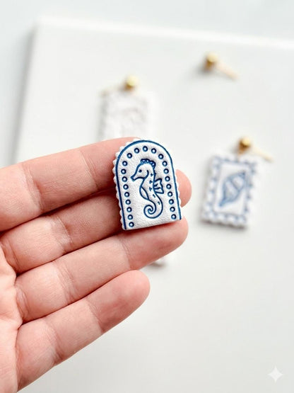 Ocean Cameo Cutters | Seahorse Arch & Spirit Shell Shapes for Polymer Clay Earrings