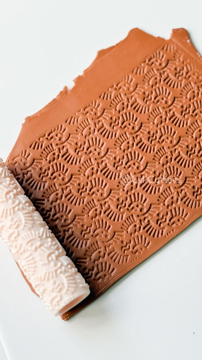 Dainty Eye Pattern: Modern Boho Clay Texture Roller