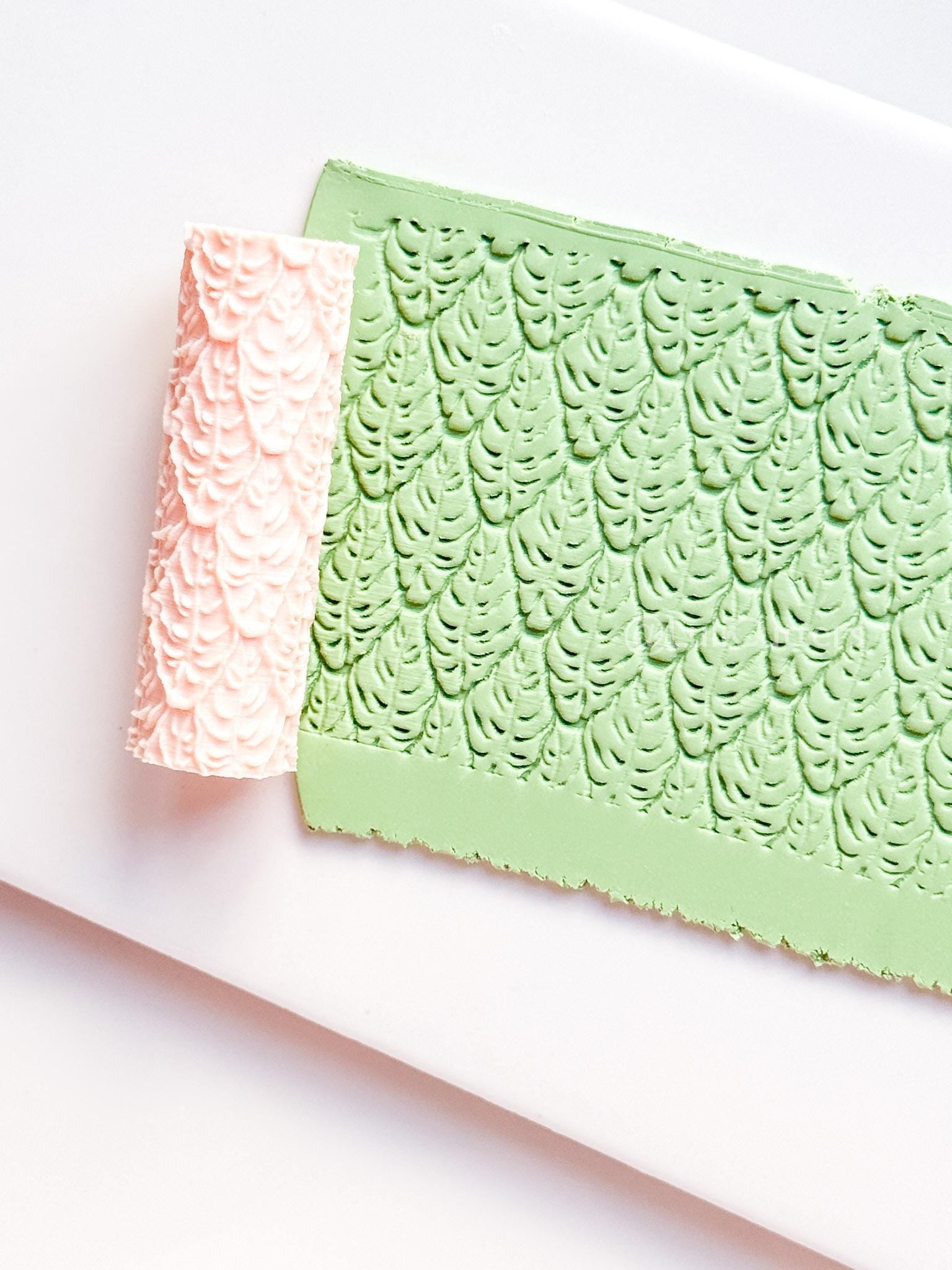 Monstera Leaf Texture Roller: Botanical Pattern for Polymer Clay