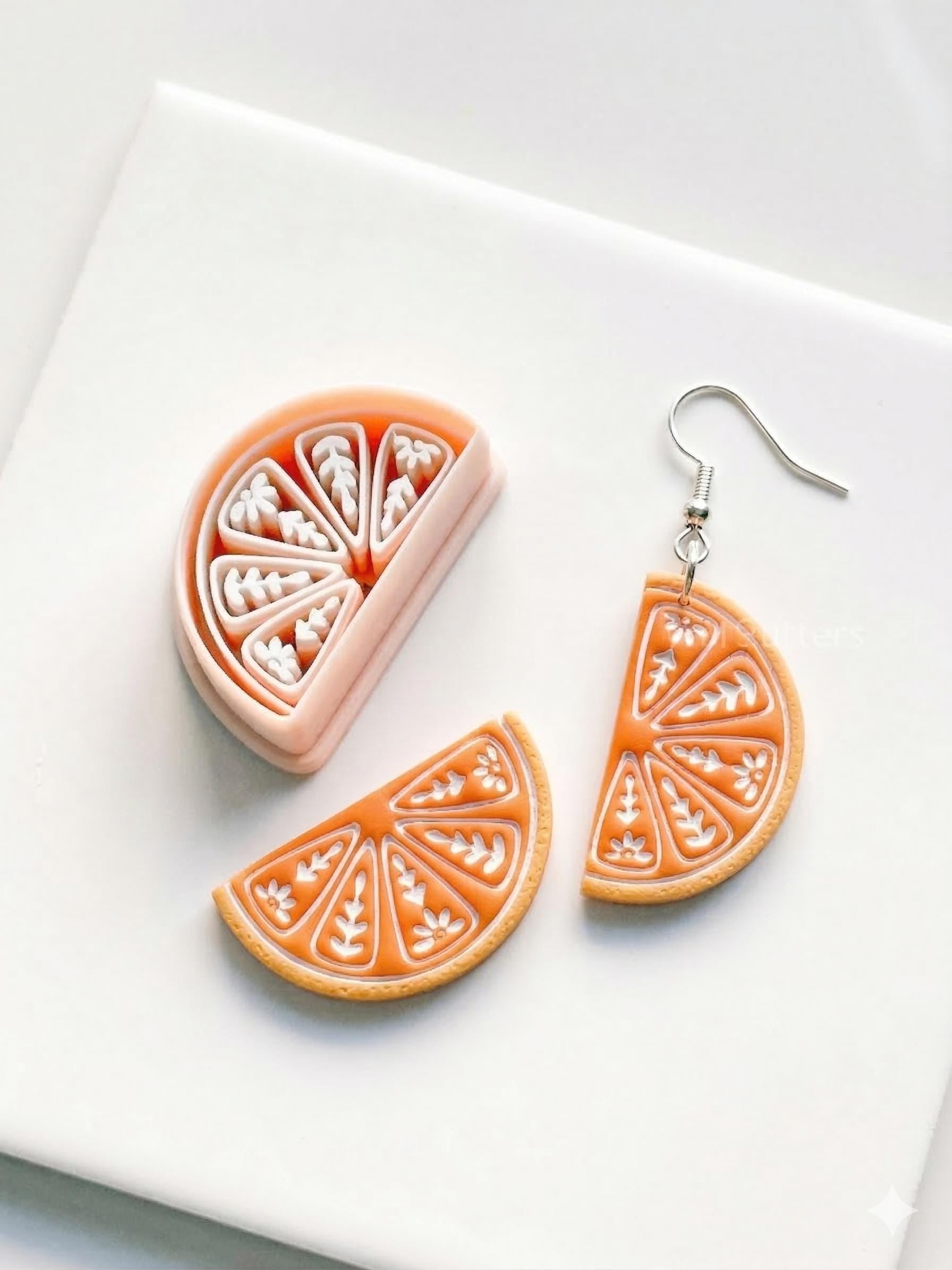 Botanical Citrus Slice Cutter | Fruit Shape Tool for Polymer Clay