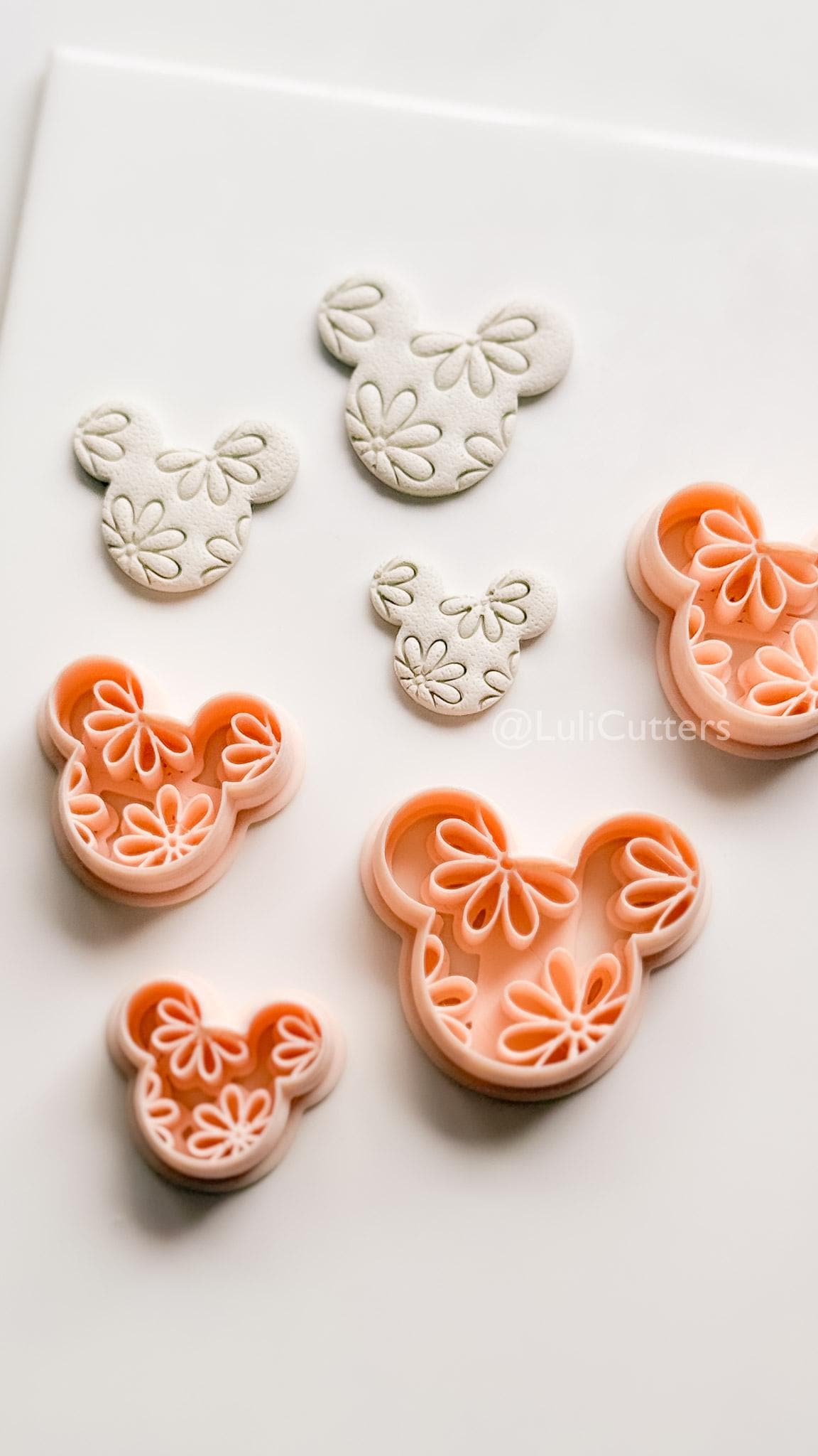 Floral Mouse Head Cutter | Earring Shape Jewelry Tool for Polymer Clay