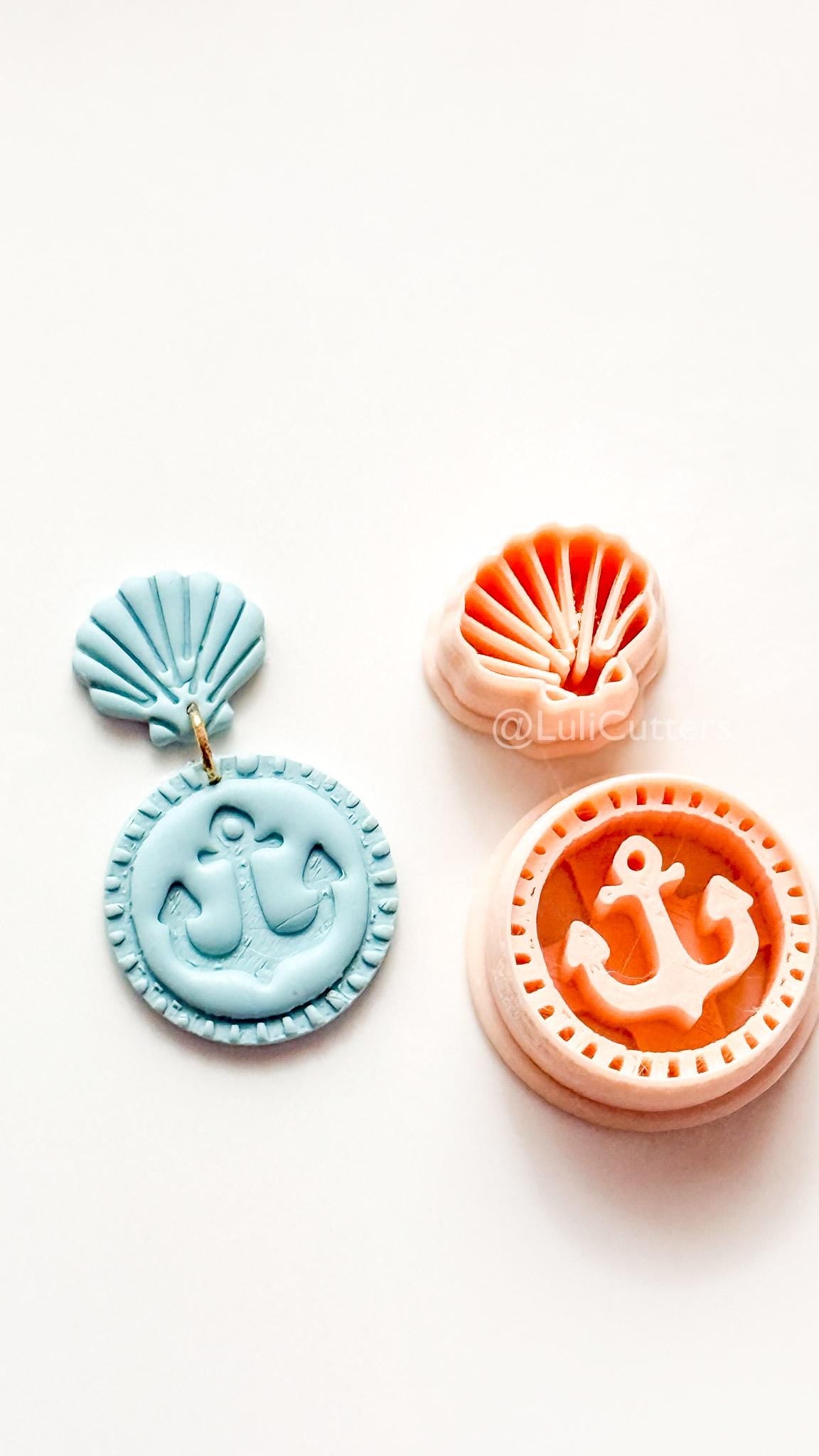 Anchor Shell Duo Cutter: Shell and Medallion Designs for Polymer Clay