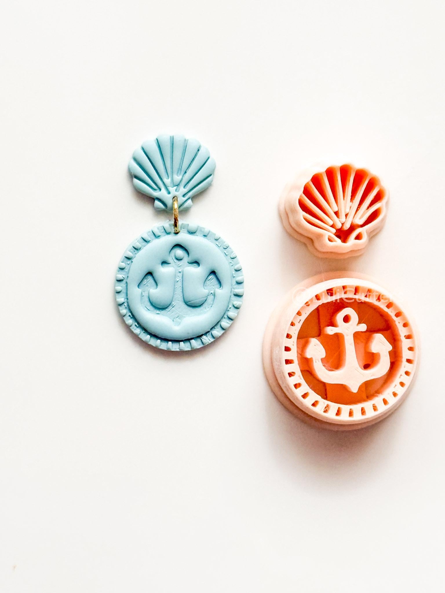 Anchor Shell Duo Cutter: Shell and Medallion Designs for Polymer Clay