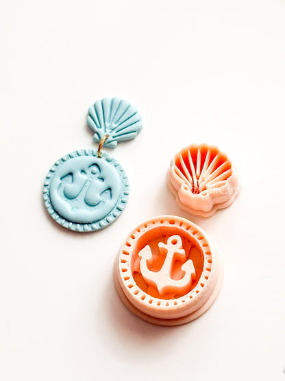 Anchor Shell Duo Cutter: Shell and Medallion Designs for Polymer Clay