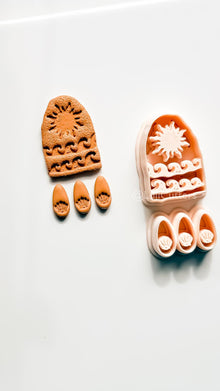 Bohemian Sun Dangle Cutter: Shells with Celestial Frame for Polymer Clay