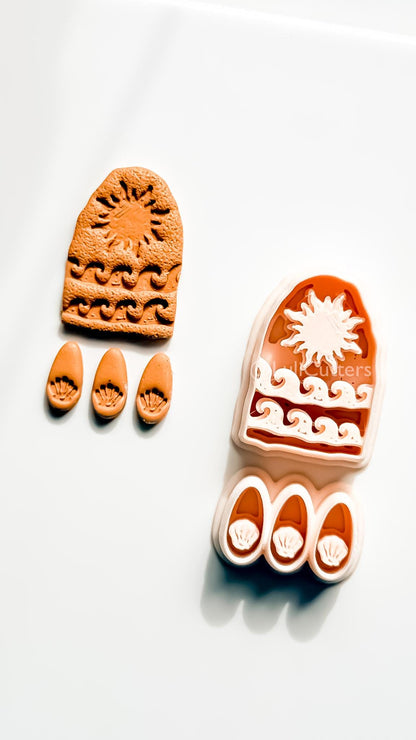 Bohemian Sun Dangle Cutter: Shells with Celestial Frame for Polymer Clay