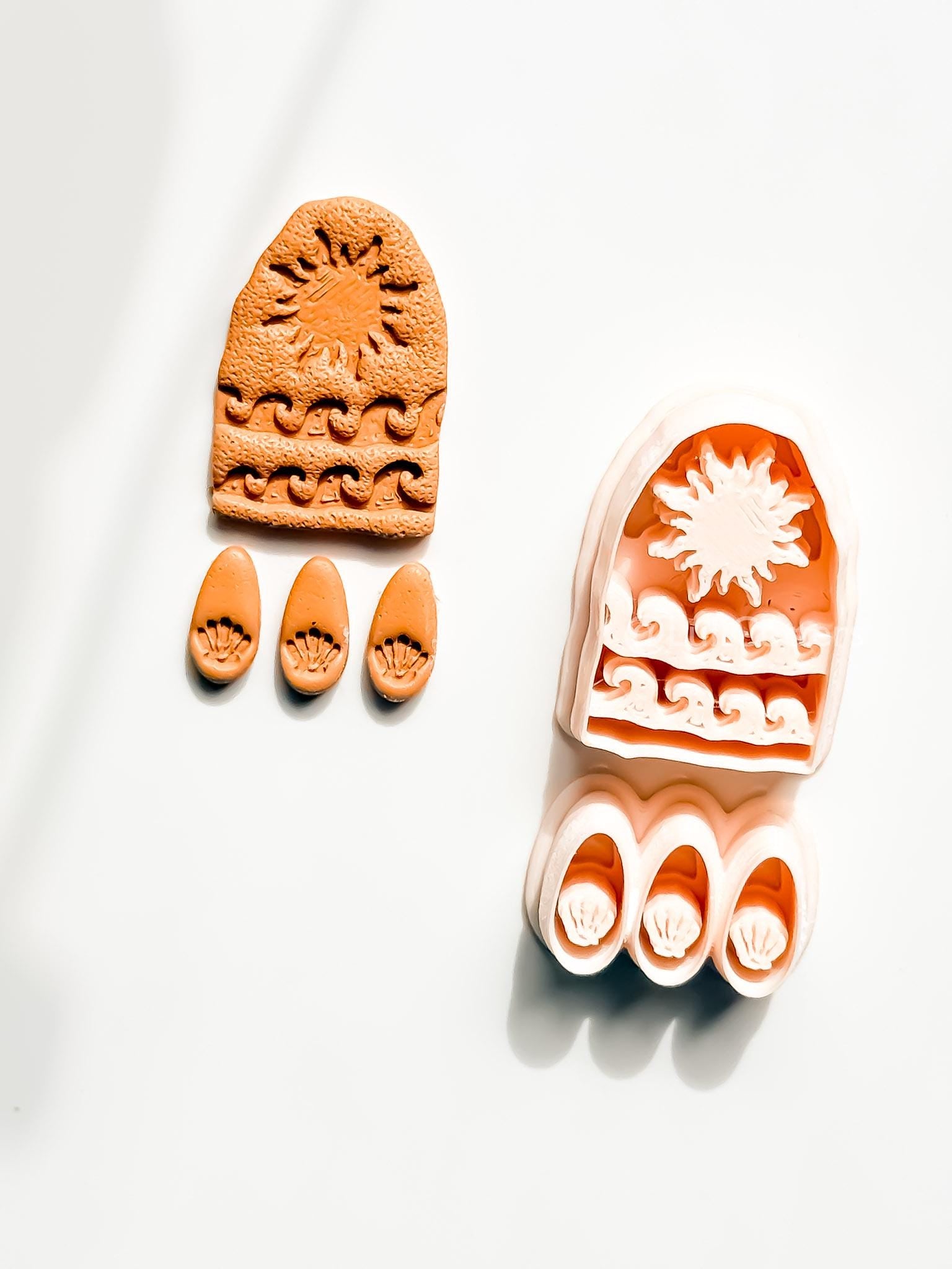 Bohemian Sun Dangle Cutter: Shells with Celestial Frame for Polymer Clay