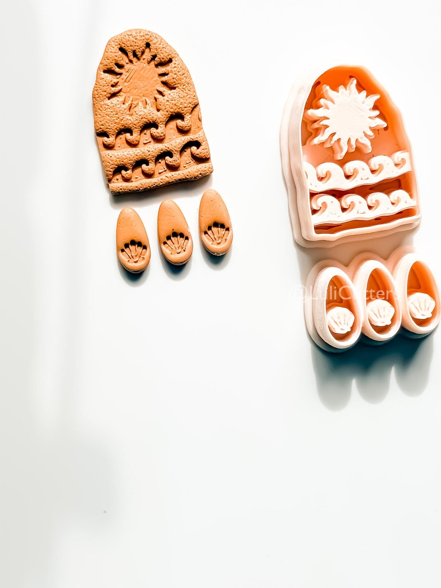 Bohemian Sun Dangle Cutter: Shells with Celestial Frame for Polymer Clay