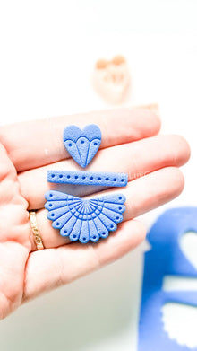 Summer Fan Dangle Cutter: Heart, Pearls, Radiating Design for Polymer Clay