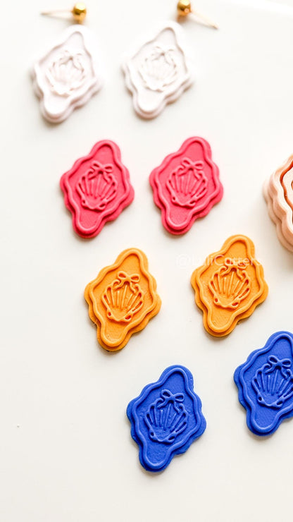 Emboss Bow Shell Cutter: Scalloped Ribbon Design for Polymer Clay