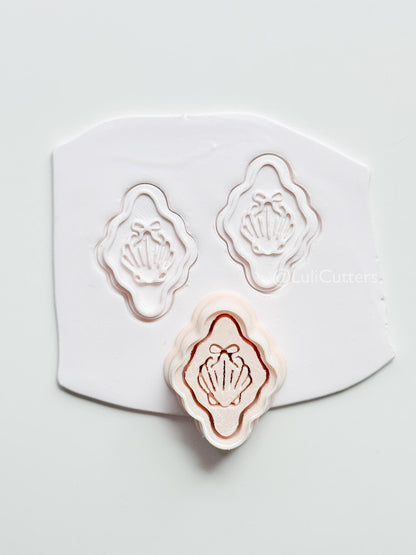 Emboss Bow Shell Cutter: Scalloped Ribbon Design for Polymer Clay