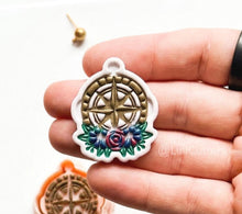 Compass Laura Cutter: Navigational Star with Floral Frame for Polymer Clay