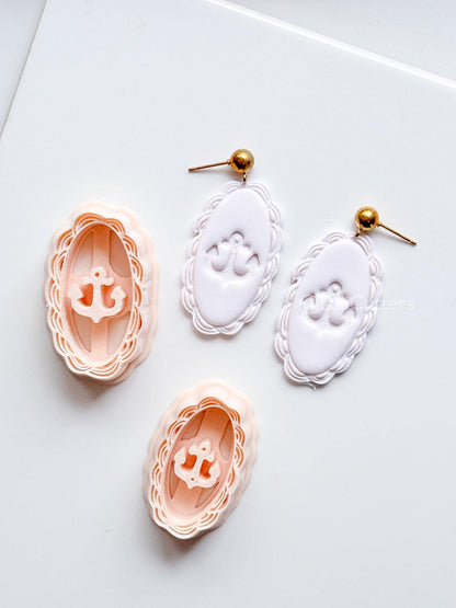 Framed Anchor Cutter: Scalloped Marine Design for Polymer Clay