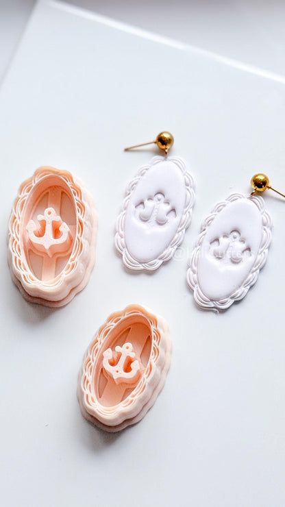 Framed Anchor Cutter: Scalloped Marine Design for Polymer Clay