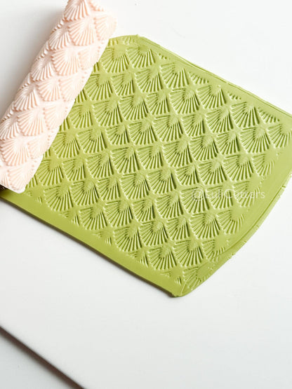 Boho Fan Pattern Texture Roller – Pottery Tool, Crafting Supplies