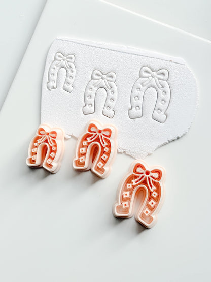 Lucky Bow Horseshoe Cutter | Western Arch Earring Shape for Polymer Clay